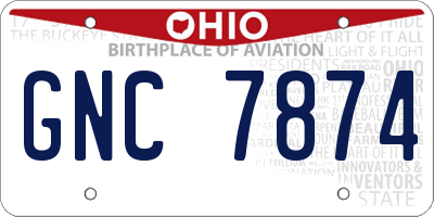 OH license plate GNC7874