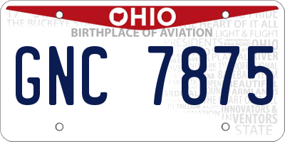 OH license plate GNC7875