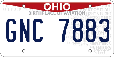 OH license plate GNC7883
