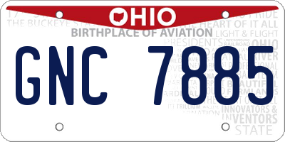 OH license plate GNC7885