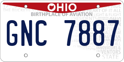 OH license plate GNC7887