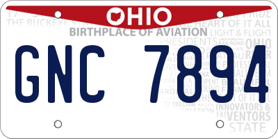 OH license plate GNC7894