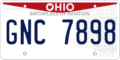 OH license plate GNC7898