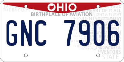 OH license plate GNC7906