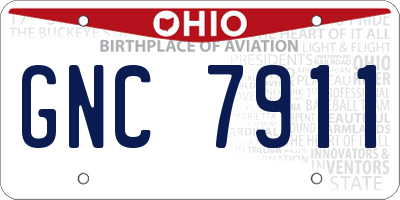 OH license plate GNC7911