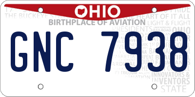 OH license plate GNC7938