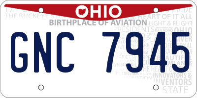 OH license plate GNC7945