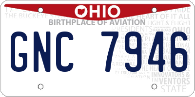 OH license plate GNC7946