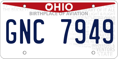 OH license plate GNC7949