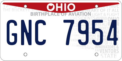 OH license plate GNC7954