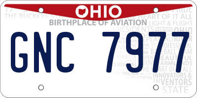 OH license plate GNC7977