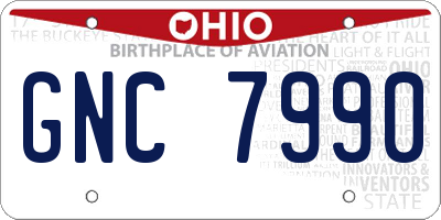 OH license plate GNC7990