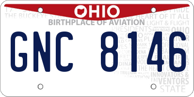 OH license plate GNC8146