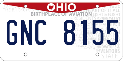 OH license plate GNC8155