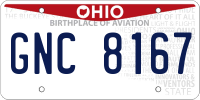 OH license plate GNC8167