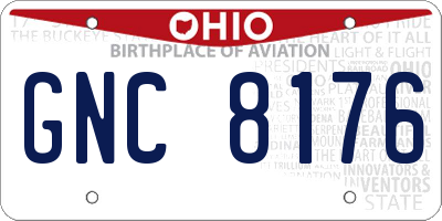 OH license plate GNC8176