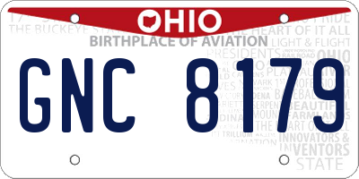 OH license plate GNC8179