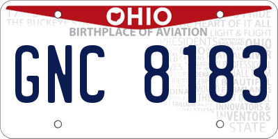 OH license plate GNC8183