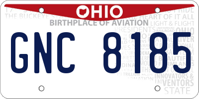 OH license plate GNC8185