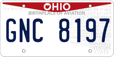 OH license plate GNC8197