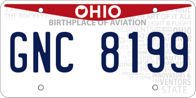 OH license plate GNC8199