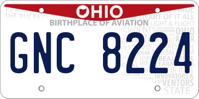 OH license plate GNC8224