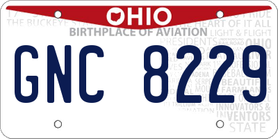 OH license plate GNC8229