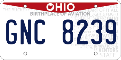 OH license plate GNC8239