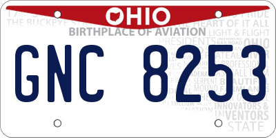 OH license plate GNC8253