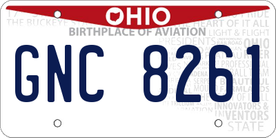 OH license plate GNC8261