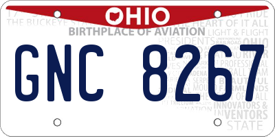 OH license plate GNC8267