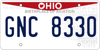 OH license plate GNC8330