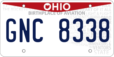 OH license plate GNC8338