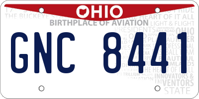 OH license plate GNC8441