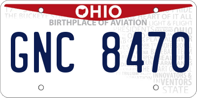 OH license plate GNC8470