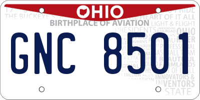OH license plate GNC8501