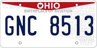 OH license plate GNC8513