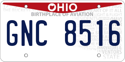 OH license plate GNC8516