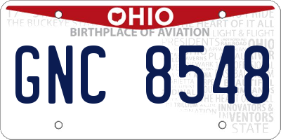OH license plate GNC8548
