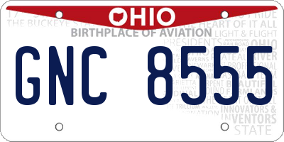 OH license plate GNC8555