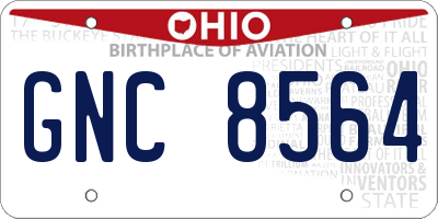 OH license plate GNC8564