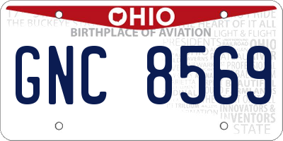 OH license plate GNC8569