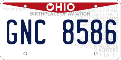 OH license plate GNC8586