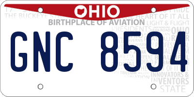 OH license plate GNC8594