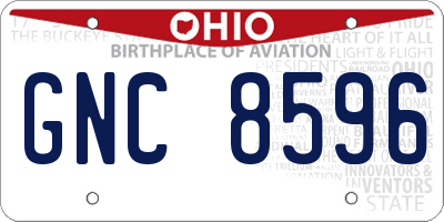 OH license plate GNC8596
