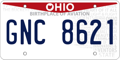 OH license plate GNC8621