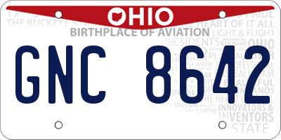 OH license plate GNC8642