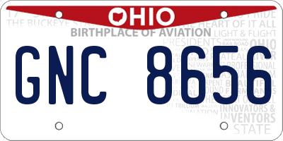 OH license plate GNC8656
