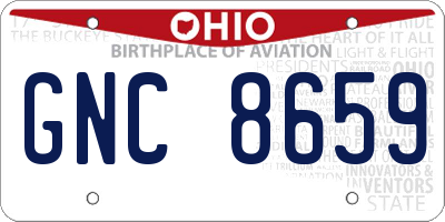 OH license plate GNC8659