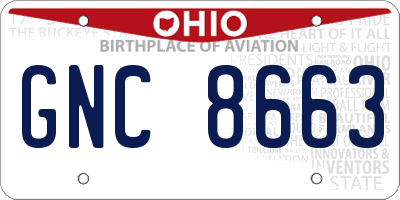 OH license plate GNC8663